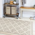 thumbnail image 6 of ReaLife Rugs Machine Washable Printed Tessa Modern Distressed Trellis Light Beige Ivory Eco-friendly Recycled Fiber Area Runner Rug (4' x 6'), 6 of 10