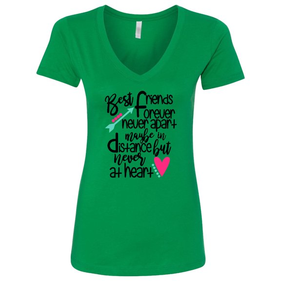 Inktastic Best Friends Forever Never Apart, Maybe in Distance Women's V-Neck T-Shirt