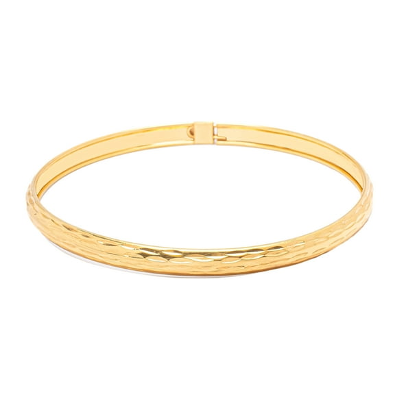 Dolce Giavonna Smooth Bangle Bracelet, 14k Gold Over Sterling Silver