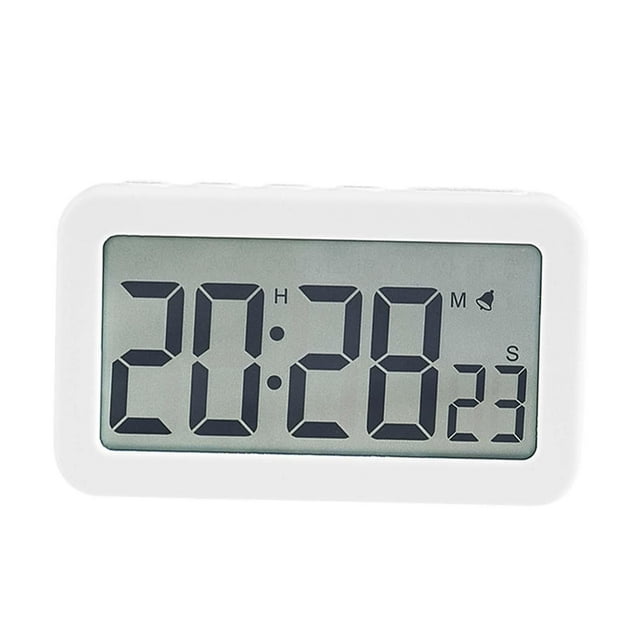 Reloj digital de pantalla grande con pantalla de 12/24 horas, relojes de escritorio, relojes de noche para Blanco