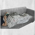 thumbnail image 6 of Love Soft Flannel Fleece Blanket, Couple Walking Under Heart Shape Rain Drops with and Umbrella Adornment, Cozy Plush for Indoor and Outdoor Use, 60" x 80", Charcoal Grey and White, by Ambesonne, 6 of 6