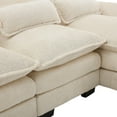 thumbnail image 5 of JONPONY 110.63" U Shaped Couch, 4 Seat Sectional with 4 Throw Pillows, Convertible Upholstery Symmetrical SofÃ¡,High Dense Memory Foam with Double Chaise Lounge &Memory Foam for Living Room, Beige, 5 of 16