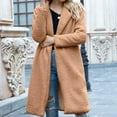 thumbnail image 2 of Women's Fuzzy Fleece Lapel Open Front Long Cardigan Coat Warm Winter Outwear Jackets for Women Womens Clothes, 2 of 7