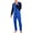 Blue, variant on Joernso Men Jumpsuit O-neck Long Sleeve Hip Buttoned Front Closure One-piece Pajamas Warm Sleepwear Homewear