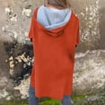 thumbnail image 4 of XPMWRP Women's Oversized Zip Up Hooded Jacket Solid Color Long Sleeved Casual Coats Winter Warm Trendy Mid Length Jacket Orange XL, 4 of 7