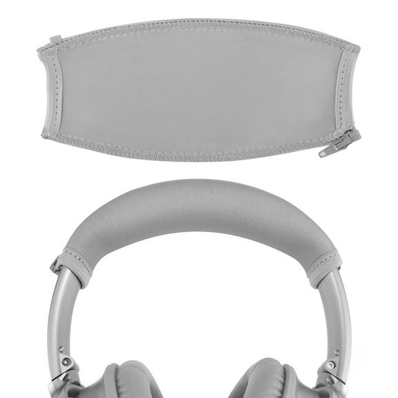 Geekria Flex Fabric Headband Cover Compatible with Boses QC45/QC35 II/QC35/QC25 Headphones, Replacement Repair Part, Easy DIY Installation (Light Gray)