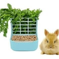 thumbnail image 4 of Walbest Pet Food Feeder Grass Shelf Bowl Dispenser Storage Container 2 in 1 Feeder for Guinea Pig Rabbit Indoor Feeder for Guinea Pig Rabbit Chinchilla Grass and Food Bowl Feeder, 4 of 7