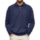 thumbnail image 3 of Camisas de Punto para Hombre, Camisas Casuales de Larga, Camisas Clásicas con Botones, Camisas de Golf Azul Marino 4XL, 3 of 5