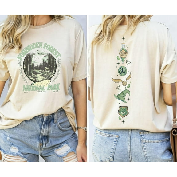 Forbidden Forest 2 Sided T-Shirt, Bookish, National Park Wizard, Wizarding School Shirt, Harry Potter Inspired