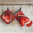 thumbnail image 4 of Valentines Day Oven Mitts and Pot Holders Set of 2, Colorful Heart Heat Resistant Oven Mitts Kitchen Oven Glove for Cooking, Baking, 4 of 6