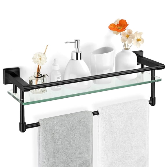 Organizador de vidrio mate negro SFGSOWOR 20" SUS304 para estantes