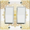 thumbnail image 1 of Metal Light Switch Plate Cover Mandala Yellow Flower Tile Pattern MDL098, 1 of 13