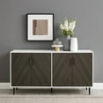thumbnail image 3 of Walker Edison Mid Century Modern Buffet, White and Bookmatch, 3 of 13
