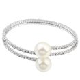 thumbnail image 2 of Besufy Women Bracelet,Full Rhinestone Multi-layer Wrist Bracelet Faux Pearl Cuff Open Bangle, 2 of 7