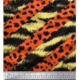 thumbnail image 1 of Soimoi Yellow Poly Georgette Fabric Leopard & Wild Animal Skin Print Sewing Fabric BTY 52 Inch Wide, 1 of 3