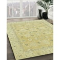 thumbnail image 3 of Ahgly Company Machine Washable Indoor Square Abstract Brown Gold Area Rugs, 5' Square, 3 of 7