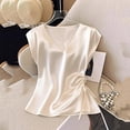 thumbnail image 2 of Jinhomg Women Satin Silk Tank Top V Neck Sleeveless Ruched Shirt Dressy Casual Business Tops White L, 2 of 8