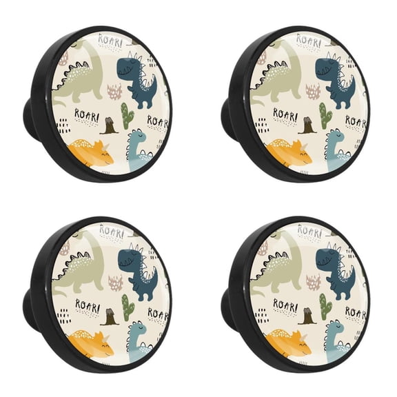 4 Pcs Dinosaur Knobs for Kitchen Cabinet Cupboard Dresser Bookcase Drawer Pulls Handles Round Home Decor