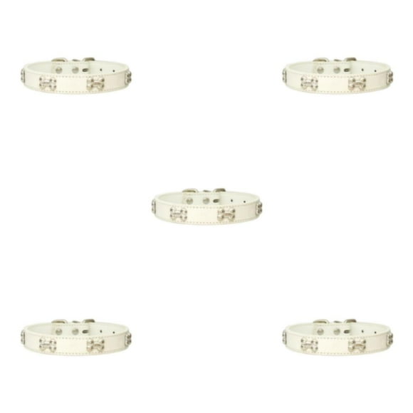 relayinert Adjustable Buckles In Stylish PU And Durable Multiple Sizes Available PU Cat Collar white 2.5*50cm 5Set