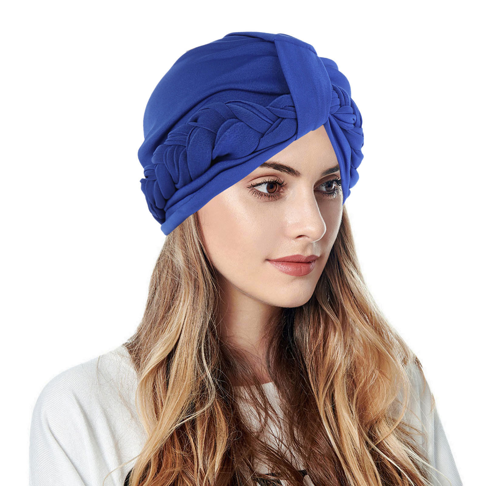 NEGJ Women Braid Turban Hats Cancer Cap Hair Head Scarf Wrap