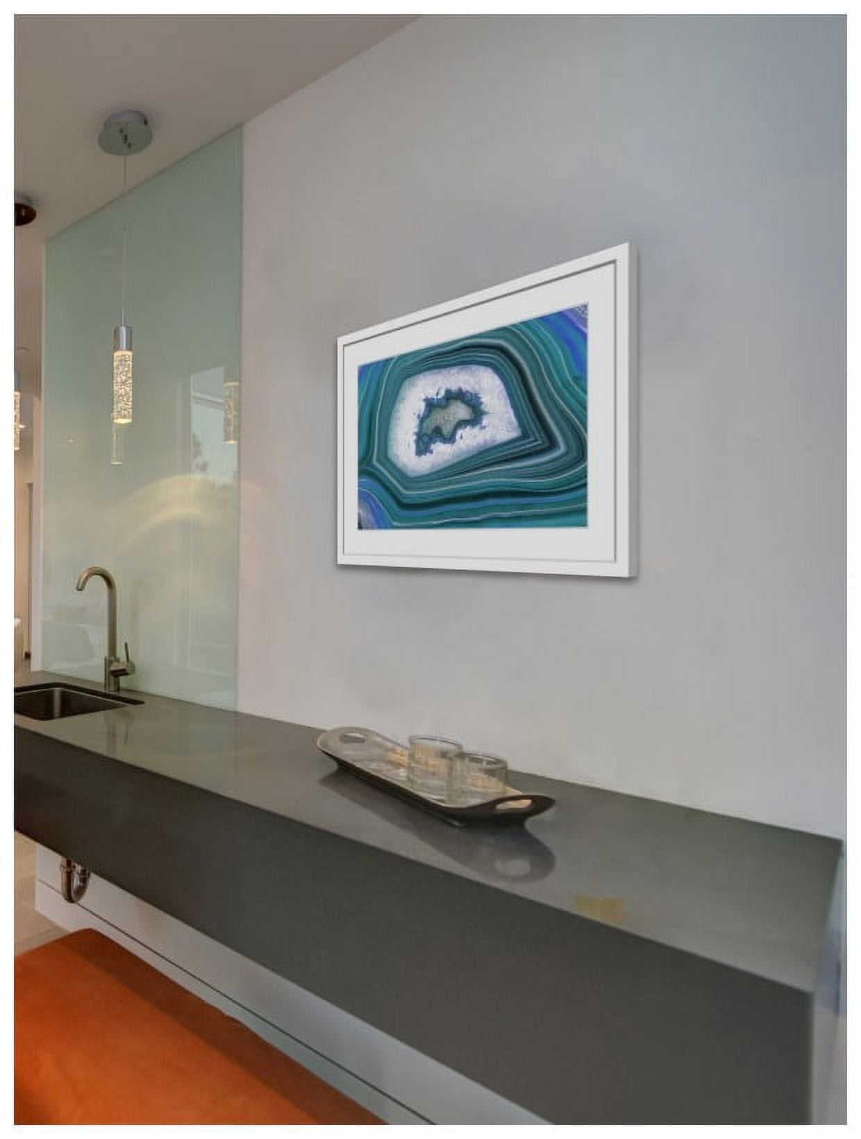 "Waves" Framed Painting Art Print, 30" x 1.5"