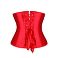thumbnail image 2 of LELINTA Sexy Underbust Corset Lingerie Lace up Back Corset Bustier 12 Plastic Boned with G-String,Red S-2XL, 2 of 6