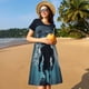 thumbnail image 4 of Disketp Moon Wolf Warrior para Vestido de Manga Corta para Mujeres, Vestidos de Verano para Mujeres, Casual y Holgado para la Playa, 4 of 6