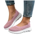 thumbnail image 5 of Women's Low Top Mesh Walking Tennis Shoes Lightweight Wedge Platform Non Slip Soft Sole Casual Sneakers Pink Size 6.5, 5 of 6