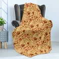 thumbnail image 4 of Western Soft Flannel Fleece Throw Blanket, Culture Arrow Hatchet Chiefs Hat Snakes Bison Tools, Cozy Plush for Indoor and Outdoor Use, 50" x 70", Pale Orange Redwood, by Ambesonne, 4 of 5