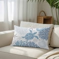 thumbnail image 3 of Navy Blue Coastal Turtle Queen Size Pillow Cover, Pillowcase Protectors with Zipper, Breathable Decorative Throw Pillow Case Cover, Ocean Coral Nautical Pillow Shams for Couch Sofa 20x30Inch, 3 of 8