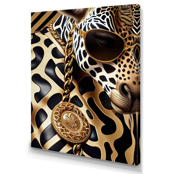 Designart Celebrity Fashion Girafe IV Canvas Wall Art