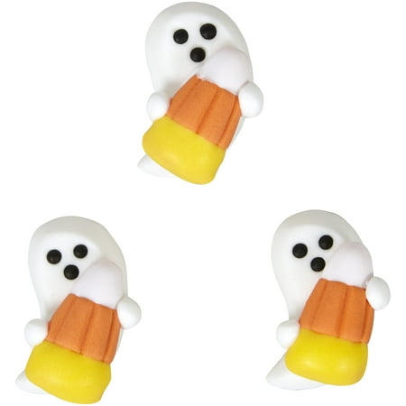 Food Items Royal Icing Decor CNDY, Ghost with Candy Corn