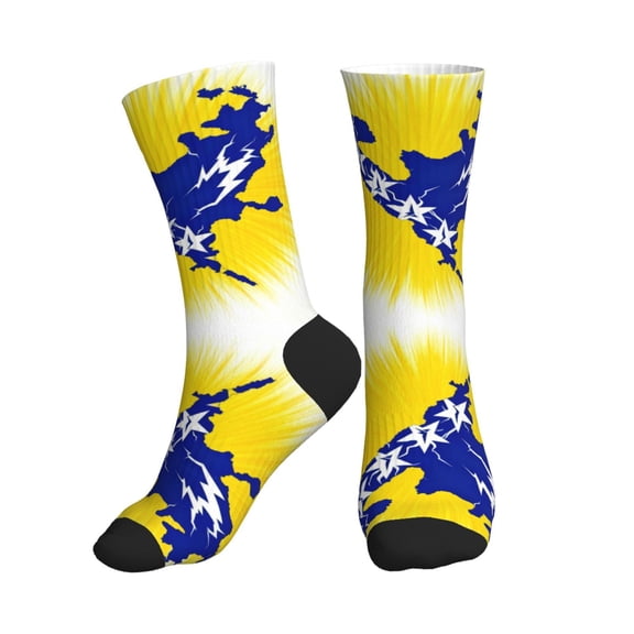 Men's Bosnian Flag Map Novelty Athletic Socks Women's Digital Printing Funky Patterned Crew Socks