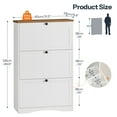 thumbnail image 2 of HOOBRO Large Shoe Cabinet, Farmhouse Entryway Organizer with Flip-Down Drawers and Adjustable Shelves, Holds 24 Pairs Storage for Hallway, Closet, White and Walnut WH37SC01, 2 of 12