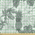 thumbnail image 2 of Ambesonne Tropical Fabric by the Yard Upholstery, Exotic Plantation Layout, 1 Yard, Dimgray White, 2 of 5