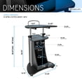 thumbnail image 5 of Sit-To-Stand Rolling Adjustable Height Laptop Cart With Storage, Graphite, 5 of 8