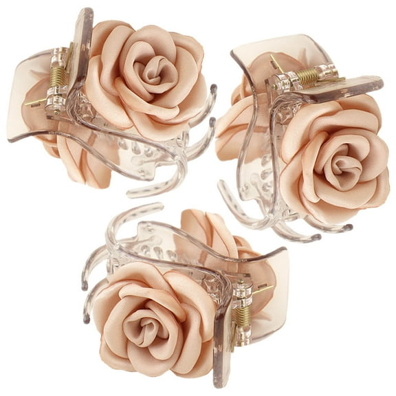 MLINS 3pcs Rose Hair Clips Girls Hair Claw Clips Women Hair Clamps Hair Styling Tools Flower Hair Claw Clips