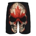 thumbnail image 6 of Canadian Flag Skull Mens Swim Trunks Quick Dry Beachwear Sports Running Swim Board Shorts Bathing Suits Xx-Large, 6 of 7