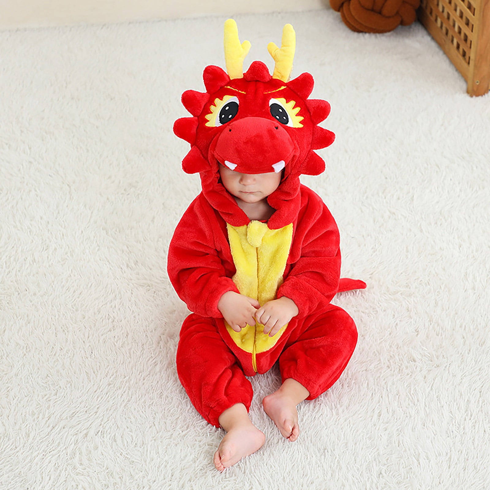 Coerni Toddler Cute Animal Jumpsuit 3D Frog Hoodie Coat New Born Baby Long Sleeve Hooded Romper Halloween Clothes Outfit