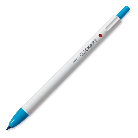 Zebra ClickArt Retractable Marker - Light Blue