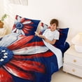 thumbnail image 4 of Manfei Oil Painting Daisy Queen Sheets, July 4th Gift Queen Sheet Sets, Red White Blue, Navy Reversible 4-Piece (1 Flat Sheet, 1 Fitted Sheet and 2 Pillowcases), 4 of 6