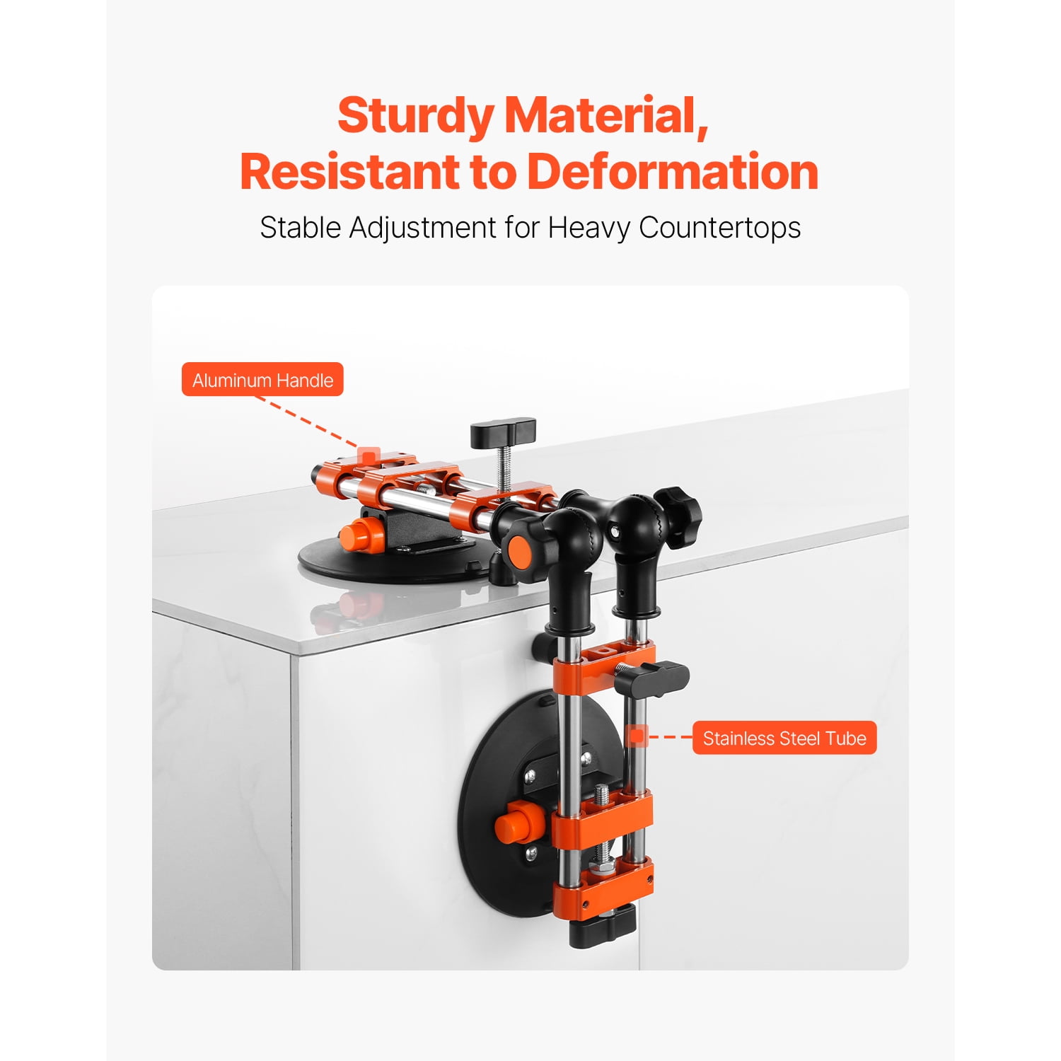 KFFKFF Uninterrupted Seam Setter, Dual Pack Stone Seam Setter with 6-inch Vacuum Grip, Seam Connector for Seam Merging & Balancing, 90°-120° Modifiable, Worktop Installation Instrument