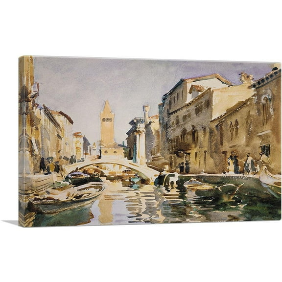 ARTCANVAS Venetian Canal 1913 Canvas Art Print by John Singer Sargent - Size: 26" x 18" (0.75" Deep)