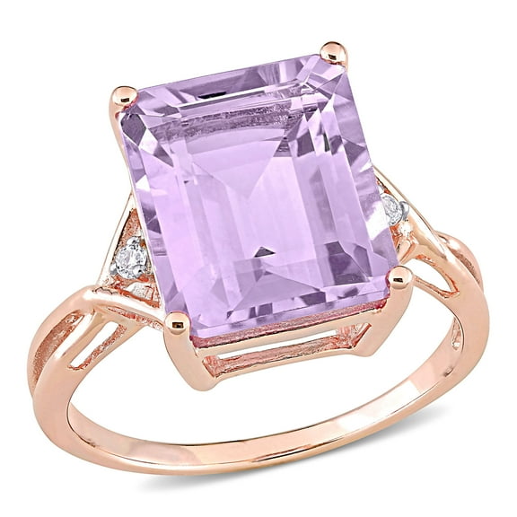 Everly Women's Amethyst and Topaz Rose Gold Plated Ring