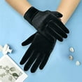 thumbnail image 2 of Womens Gloves Short Opera Velvet Gloves Wrist Long 1920S Flapper Banquet Winter Gloves, 2 of 3