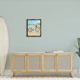 thumbnail image 2 of Stupell Industries Blue Bicycle Flower Blossom Basket Beach Sand Painting Jet Black Floating Framed Canvas Print Wall Art, Design by Sharon Lee, 2 of 5