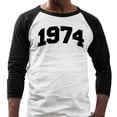 thumbnail image 2 of 1974 College Style Three-Quarter Raglan Sleeve Baseball Shirt Unisex Large White/Black, 2 of 5