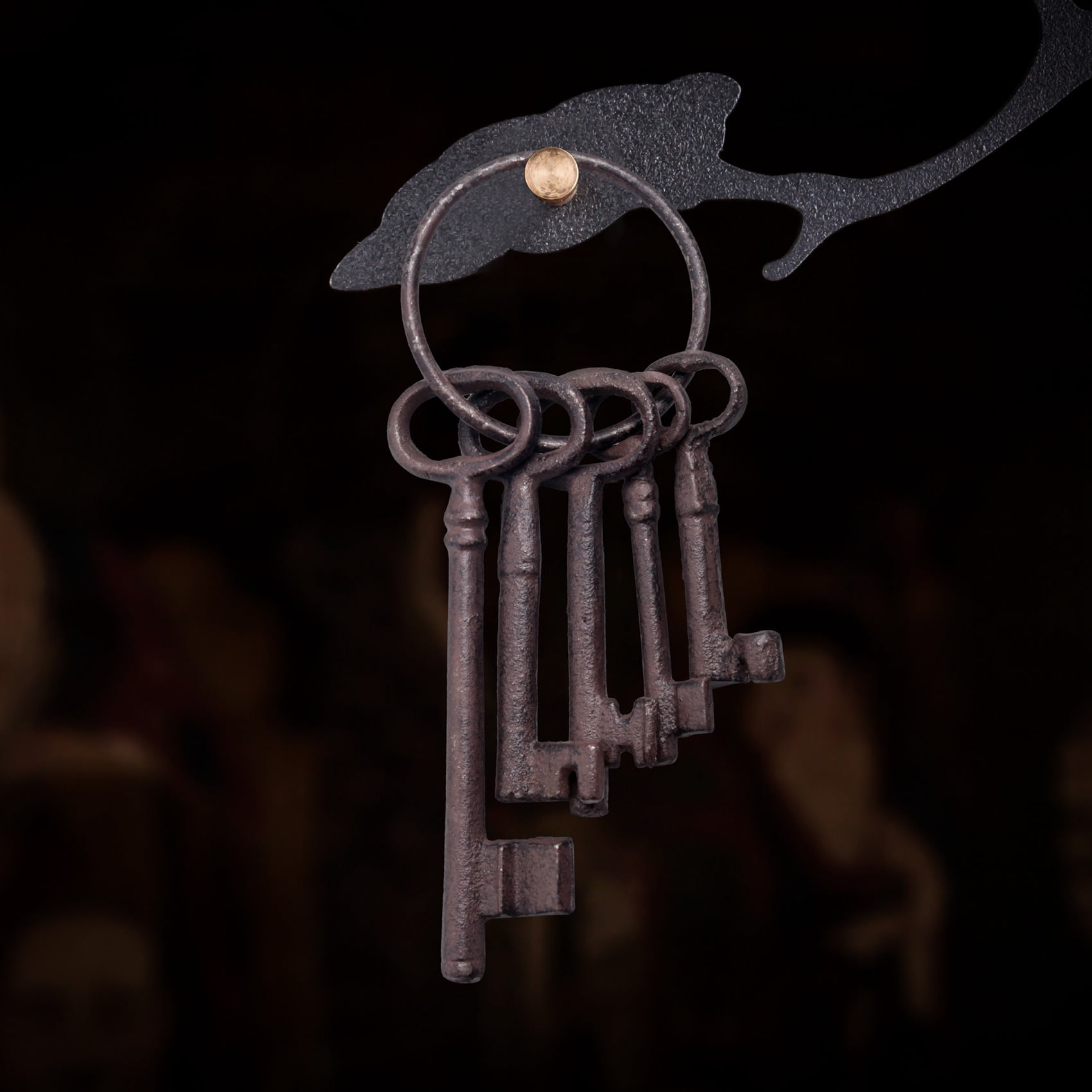 Pirate Treasure Chest Keys Set Key Ring Antique Style Rustic Cast Iron