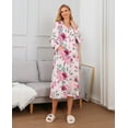 thumbnail image 3 of Richie House Women's Floral Robes Zip Front Nightgown Housecoat Lounge Dress S-3XL RHW4001-A-M, 3 of 7