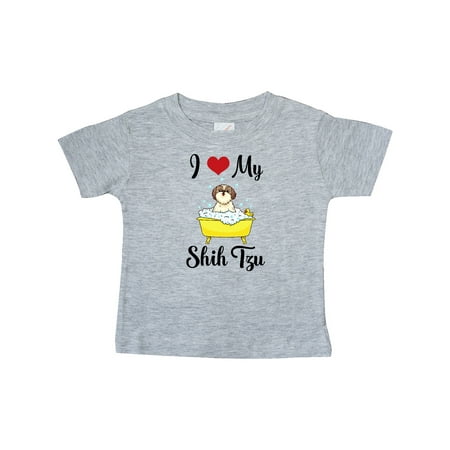 

Inktastic I Love My Shih Tzu Dog Gifts Gift Baby Boy or Baby Girl T-Shirt